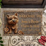 Cute Yorkshire Terrier - Personalized Dog Doormat