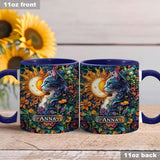 Floral Cat - Personalized Cat Accent Mug