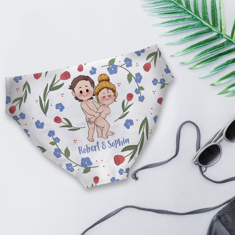 Roses Are Red Violets Are Blue - Personalized Couple Women Briefs