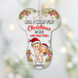 All I Want For Christmas - Personalized Couple Transparent Ornament
