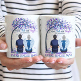 Je porte du turquoise et du violet - Mug personnalisé de prévention du suicide