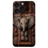 Just A Girl Who Loves Elephant - Personalized Elephant Leather Phone Case