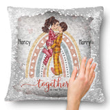 Together Is My Favorite Place To Be - gift for husband, wife, girlfriend, boyfriend - Personalized Sequin Pillow Cover
