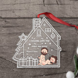 I love You - Personalized Couple Transparent Ornament
