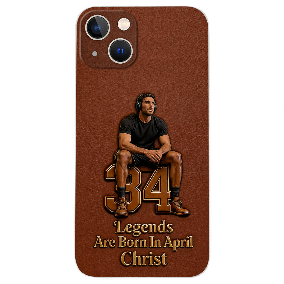 Happy Birthday Legends - Personalized Birthday 3D Embossed Leather Phone Case