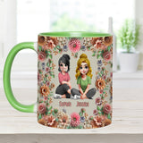 Punch A Bitch For You My Bestie - Personalized Bestie Accent Mug