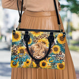 Just A Girl Who Loves Cows - Personalized Leather Handbag