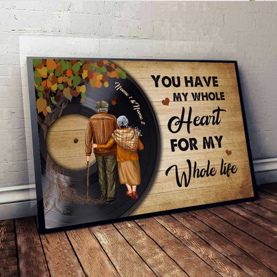 You Have My Whole Heart Vinyl - Personalized Couple Poster