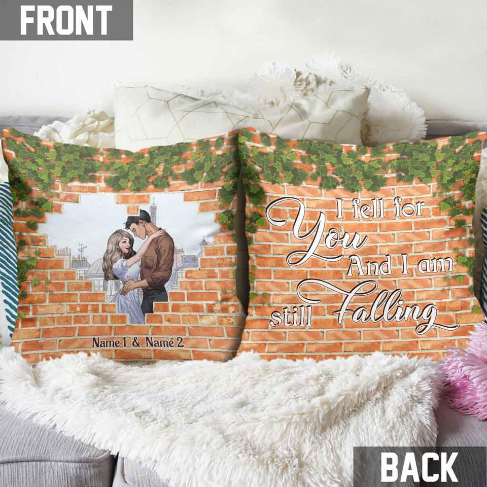 I Fell For You - Personalized Couple Throw Pillow