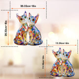 Boho Chic Cute Cats - Personalized Cat Window Hanging Suncatcher Ornament
