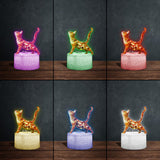 Boho Chic Cute Cats - Personalized Cat Shaped Plaque Light Base