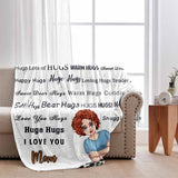 Bear Hugs Warm Hugs - Gift for mom, grandma, wife, daughter, granddaughter, girlfriend - Personalized Blanket