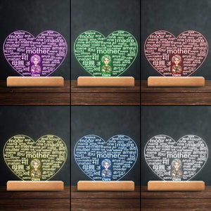 International Language - Personalized Mother's Day Mother Shaped Plaque Light Base