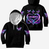 Grandma's Butterflies - Personalized Grandma All Over Shirt