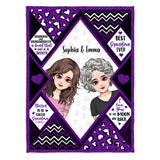 Grandma And Grandchildren - Personalized Mother's Day Grandma Blanket