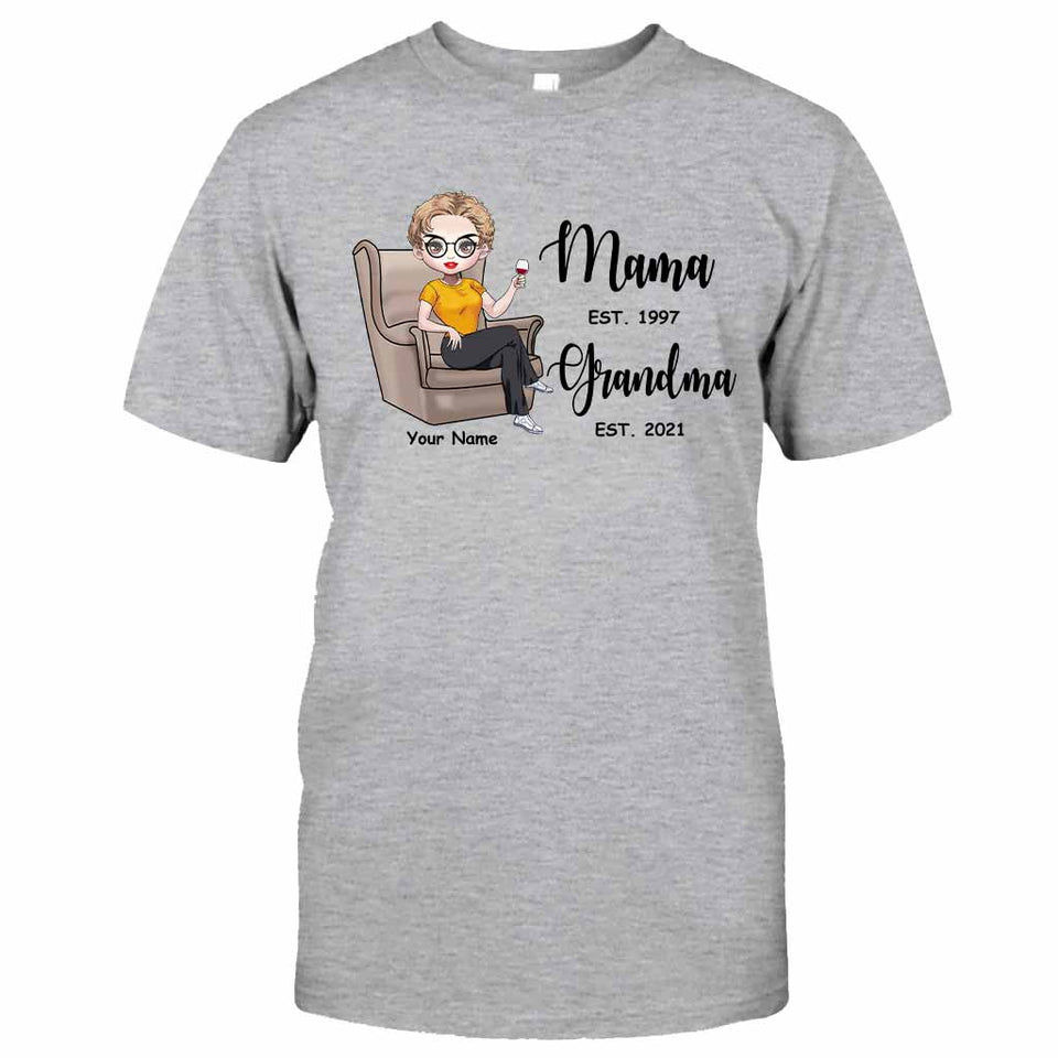 Mama Est Grandma Est - Personalized Mother's Day T-shirt and Hoodie