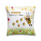 Grandma Reasons To Bee Happy - Personalized Mother's Day Throw Pillow