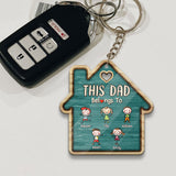 This Dad Belongs To - Personalized Father Keychain (Printed On Both Sides)