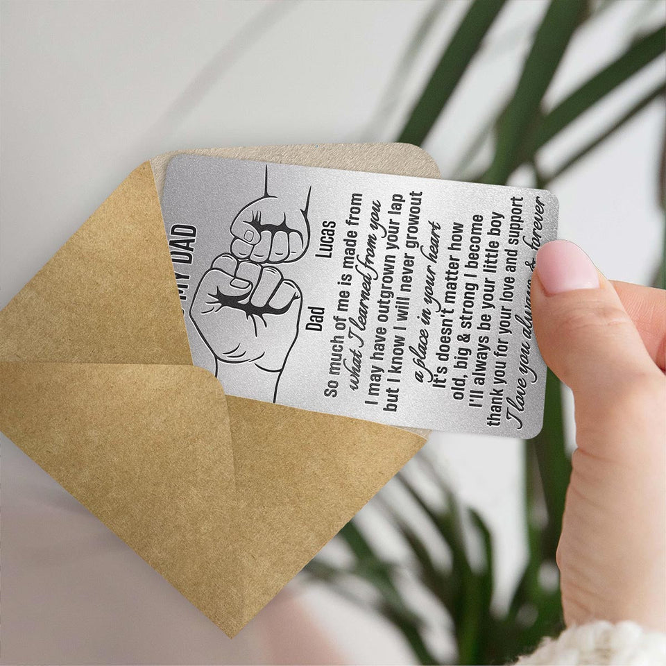 To My Dad - Personalized Father Wallet Insert Card
