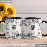 Custom Photo Puppy Toile de Jouy - Personalized Dog Accent Mug