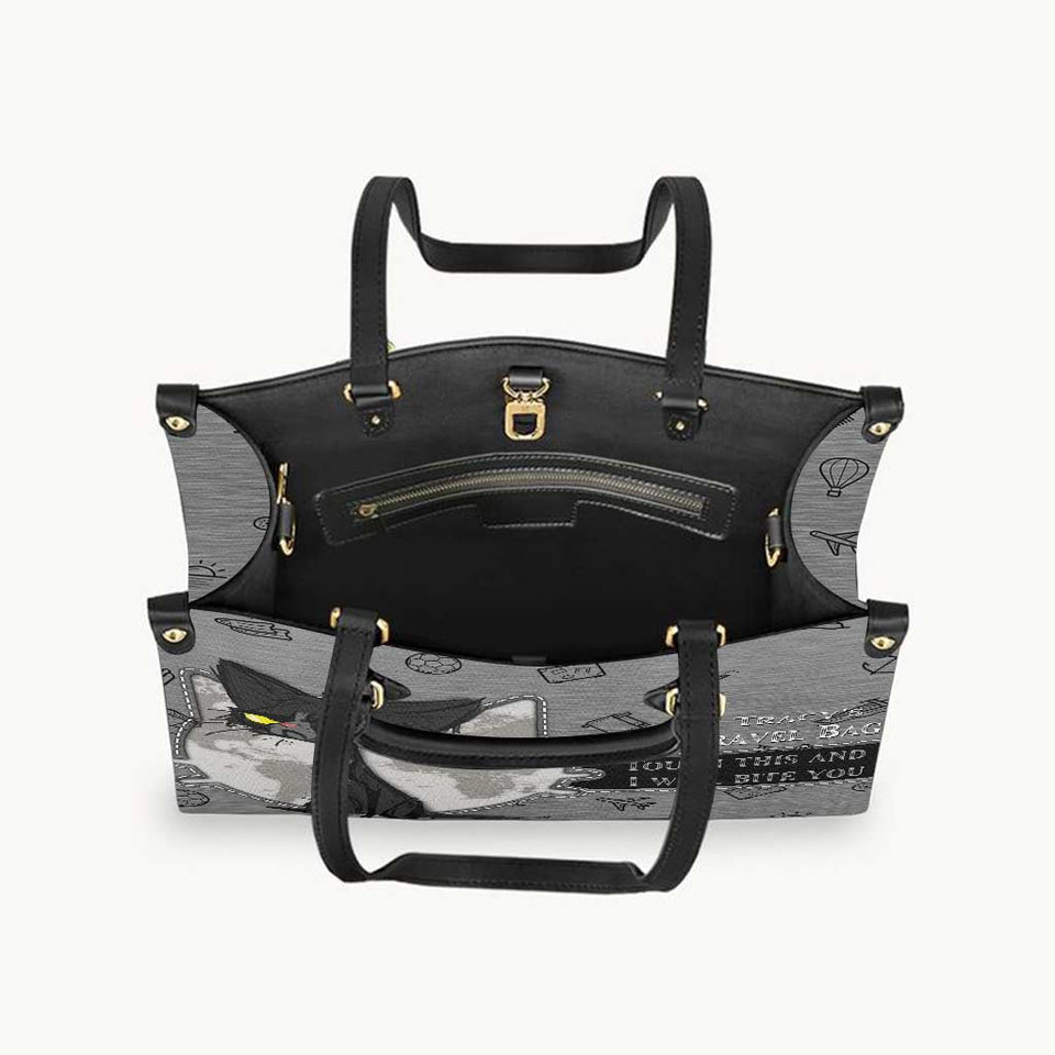 Touch This And I Will Bite You - Personalized Travelling Leather Handbag