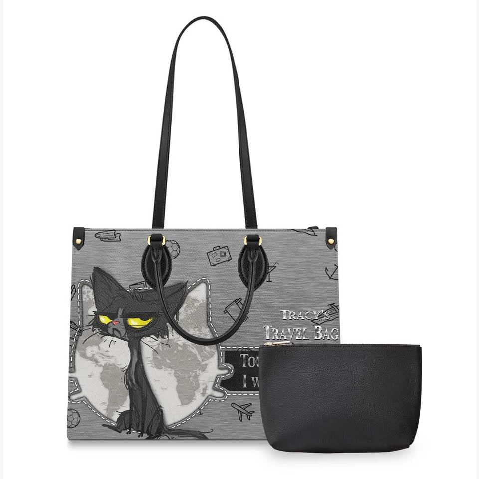 Touch This And I Will Bite You - Personalized Travelling Leather Handbag