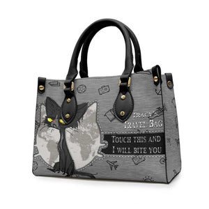 Touch This And I Will Bite You - Personalized Travelling Leather Handbag