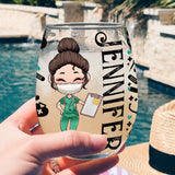 Tears Of My Patients Nurse All Over Wine Glass - Personalized Nurse All Over Wine Glass