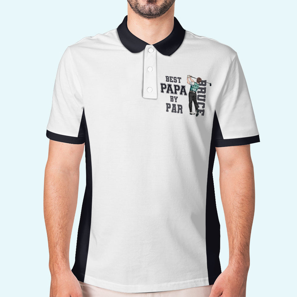 Best Papa By Par - Personalized Golf Polo Shirt