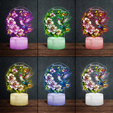 Nature Lovers Butterfly Dragonfly Bee Hummingbird - Personalized Gardening Shaped Plaque Light Base
