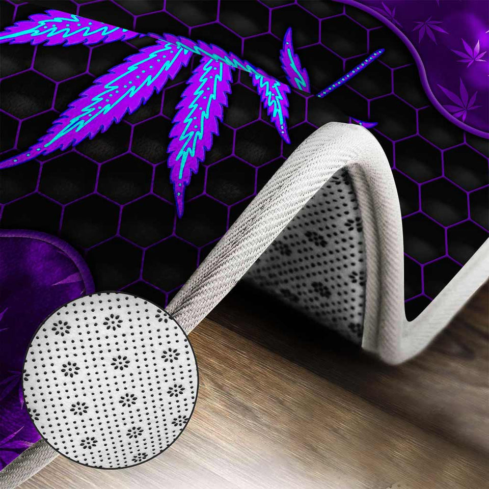 Magic Purple Leaf - Weed 3 Pieces Bathroom Mats Set