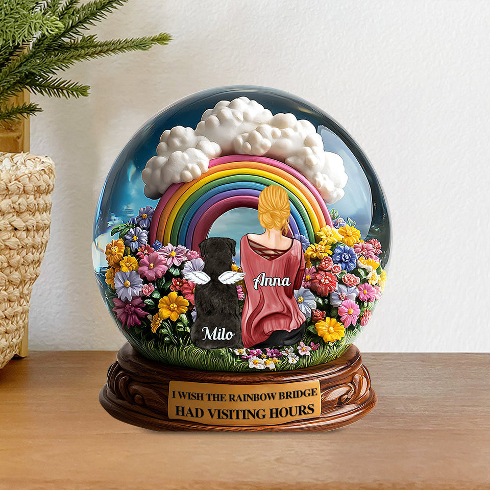 I Wish The Rainbow Bridge Had Visiting Hours - Personalized Dog Custom Shaped Acrylic Plaque