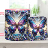 Beautiful Butterfly - Personalized Butterfly Accent Mug