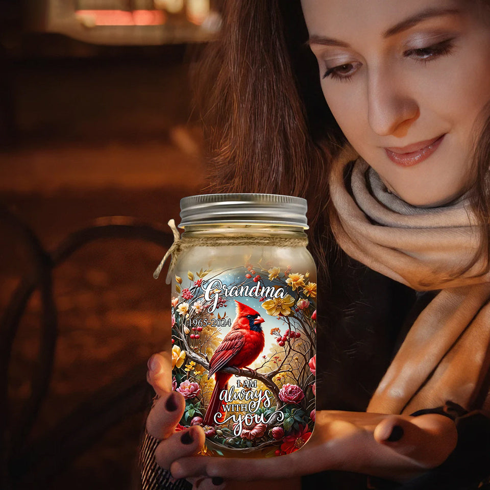 Lumière personnalisée pour bocal Mason commémoratif « Murmure d'ange »