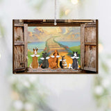 Rainbow Bridge In My Heart - Personalized Christmas Dog Ornament (Printed On Both Sides)
