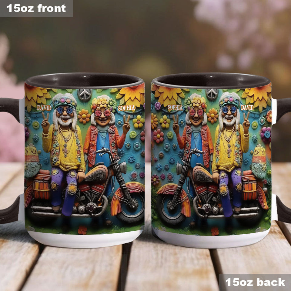 Love And Peace - Personalized Hippie Accent Mug