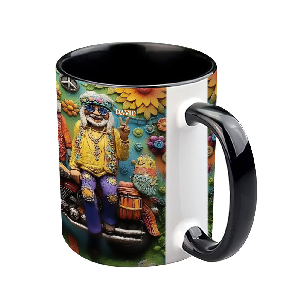 Love And Peace - Personalized Hippie Accent Mug