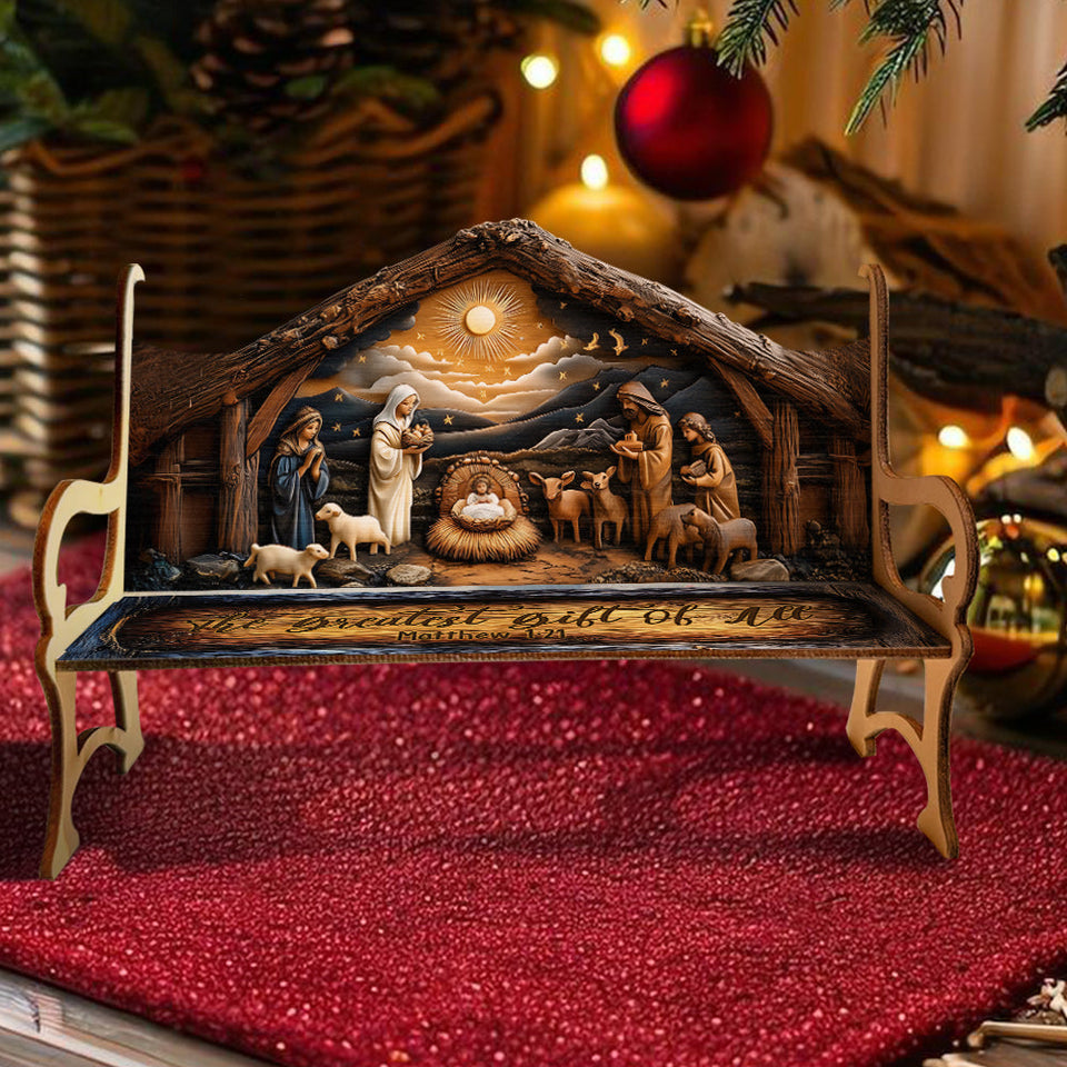 The Greatest Gift Of All - Christian Wooden Bench