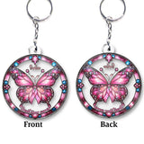 Breast Cancer Warrior - Personalized Breast Cancer Awareness Custom Shaped Keychain