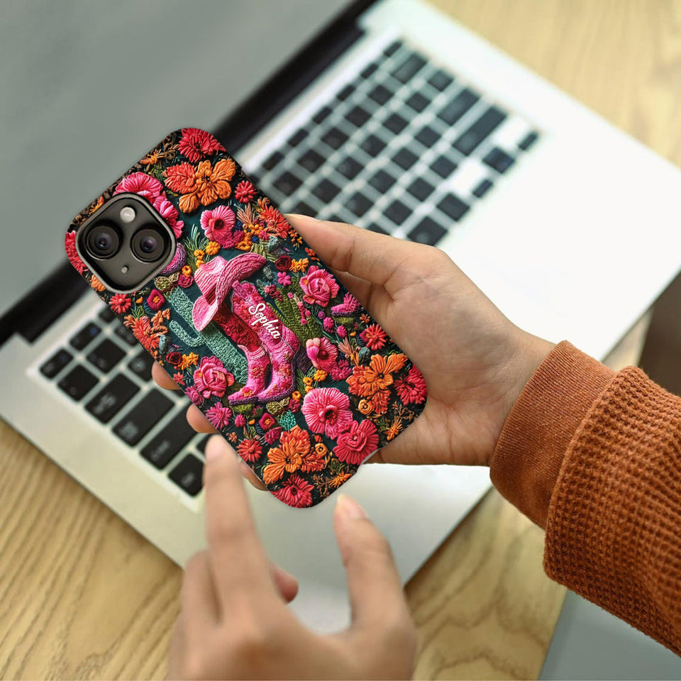 Pink Cowgirl - Personalized Country Girl Full Print Phone Case