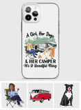 A Girl Her Dog And Her Camper - Camping gift for dog lover - Personalized Clear Phone Case