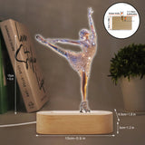 Sparkling Ice Skater - Personalized Ice Skating Shaped Plaque Light Base