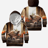 Just A Girl Who Loves Highland Cows - Personalized Highland Cow Hoodie and Leggings