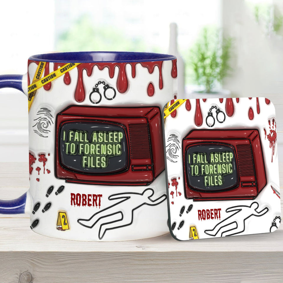 I Fall Asleep For Forensic Files - Personalized Accent Mug