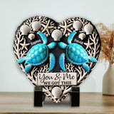You & Me We Got This - Personalized Turtle Heart Shaped Stone