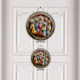 Welcome To Our Coop - Personalized Chicken Round Wood Sign