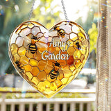 Sweetheart Hive - Personalized Gardening Window Hanging Suncatcher Ornament