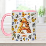 Stunning Bee Letter - Personalized Gardening Accent Mug