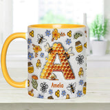 Stunning Bee Letter - Personalized Gardening Accent Mug