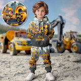 Construction Vehicle Alphabet Letters - Personalized Kid Kid Hoodie & Kid Jogger Sweatpants